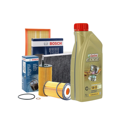 Kit Tagliando Bosch – Volkswagen Golf VI 2.0 TDI / GTD + 4 Filtri e 5L Olio Castrol 5W30