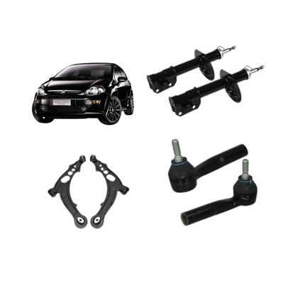 Kit Ammortizzatori + Bracci + Testine Anteriori Per Fiat Punto Evo