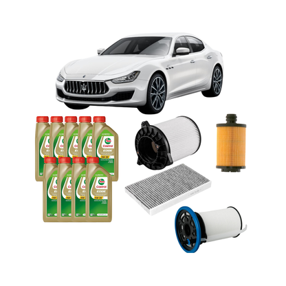 Kit Tagliando 4 Filtri + 9L Olio Castrol Edge 5W-30 LL – Maserati Ghibli III 3.0 Diesel