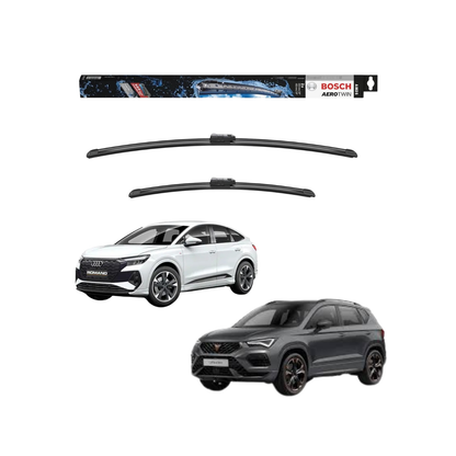 Spazzole Tergicristallo Anteriori Bosch Aero Twin (650mm) per Alfa Romeo Stelvio / Audi A1 Allstreet / A3 / Q4 e-tron Sportback / Cupra Ateca (KH7)