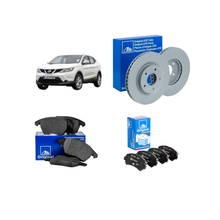 Kit Dischi Freni Anteriori + Pastiglie Anteriori + Pastiglie Freni Posteriori ATE Per Nissan Qashqai