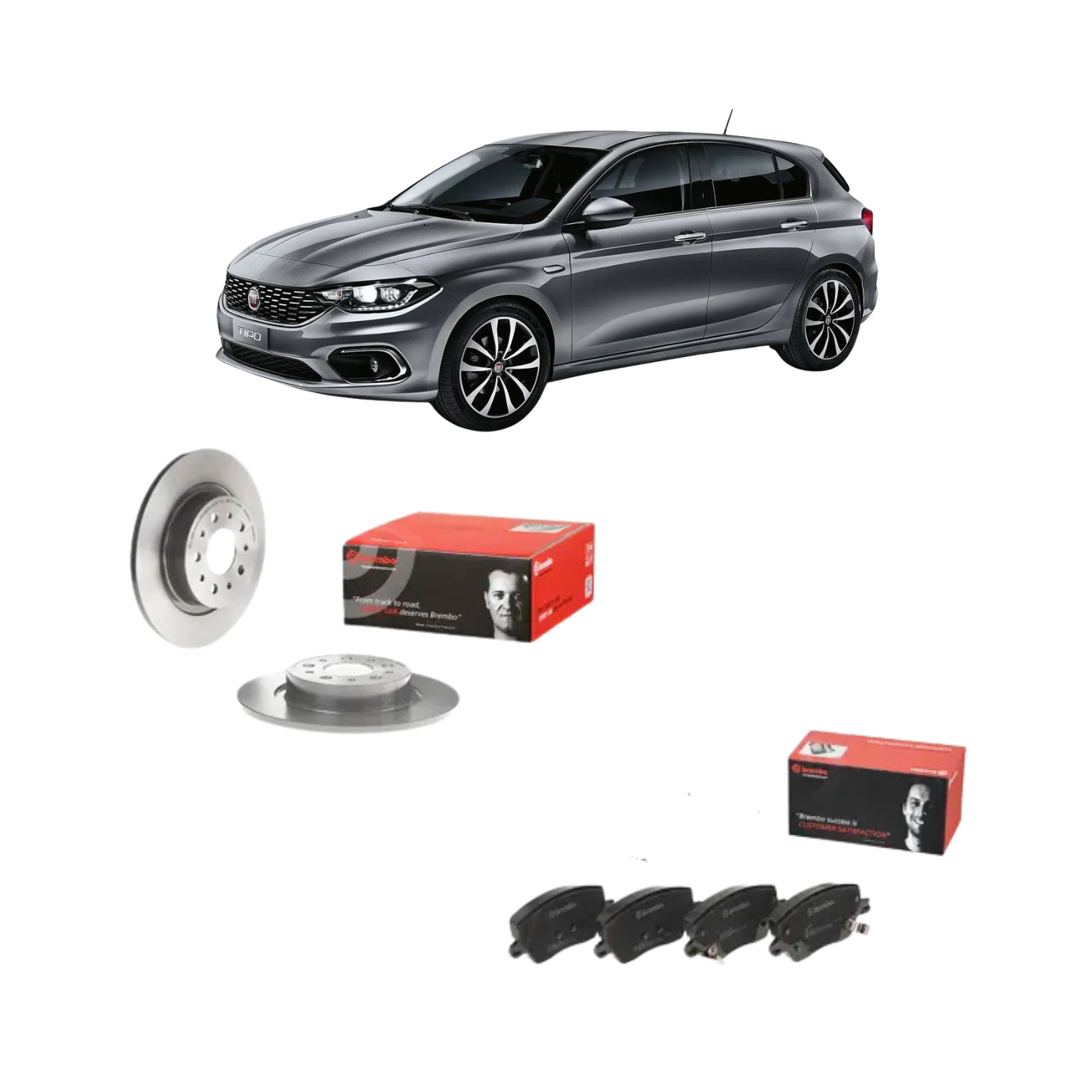 Kit Freni Posteriori Brembo – Dischi + Pastiglie – Fiat Tipo (356) 1.6