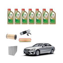 Kit Tagliando Completo 4 Filtri + 7 Litri Castrol 5W30 LL - Mercedes Classe C W205