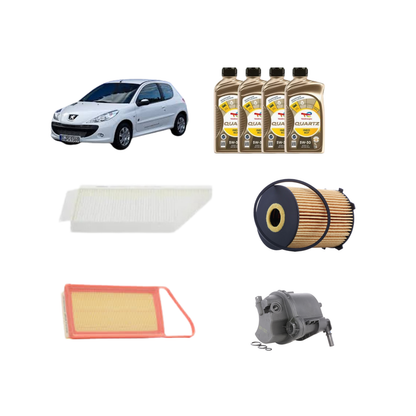 Kit Tagliando 4 Filtri + Olio Total 5W-30 Per Peugeot 206