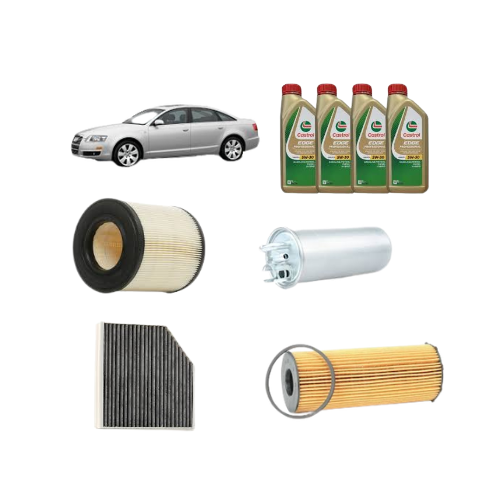Kit Tagliando 4 Filtri + 4L Olio Castrol 5W-30 LL per Audi A6