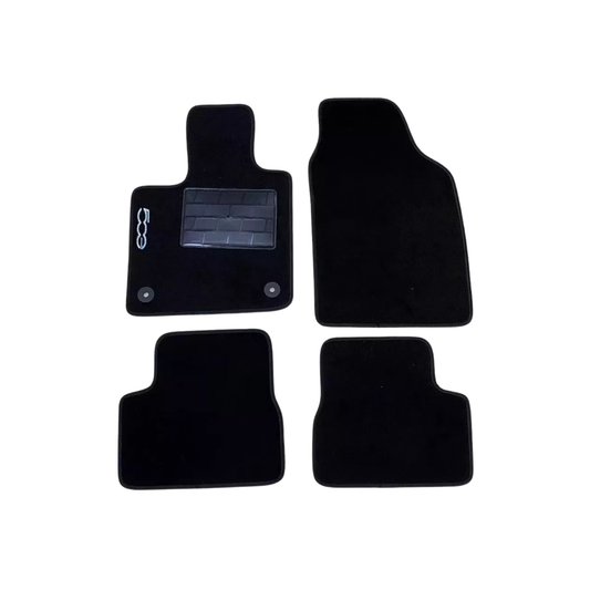 Tappeti Abitacolo in Tessuto Sagomati – Fiat 500 con Emblema Cucito