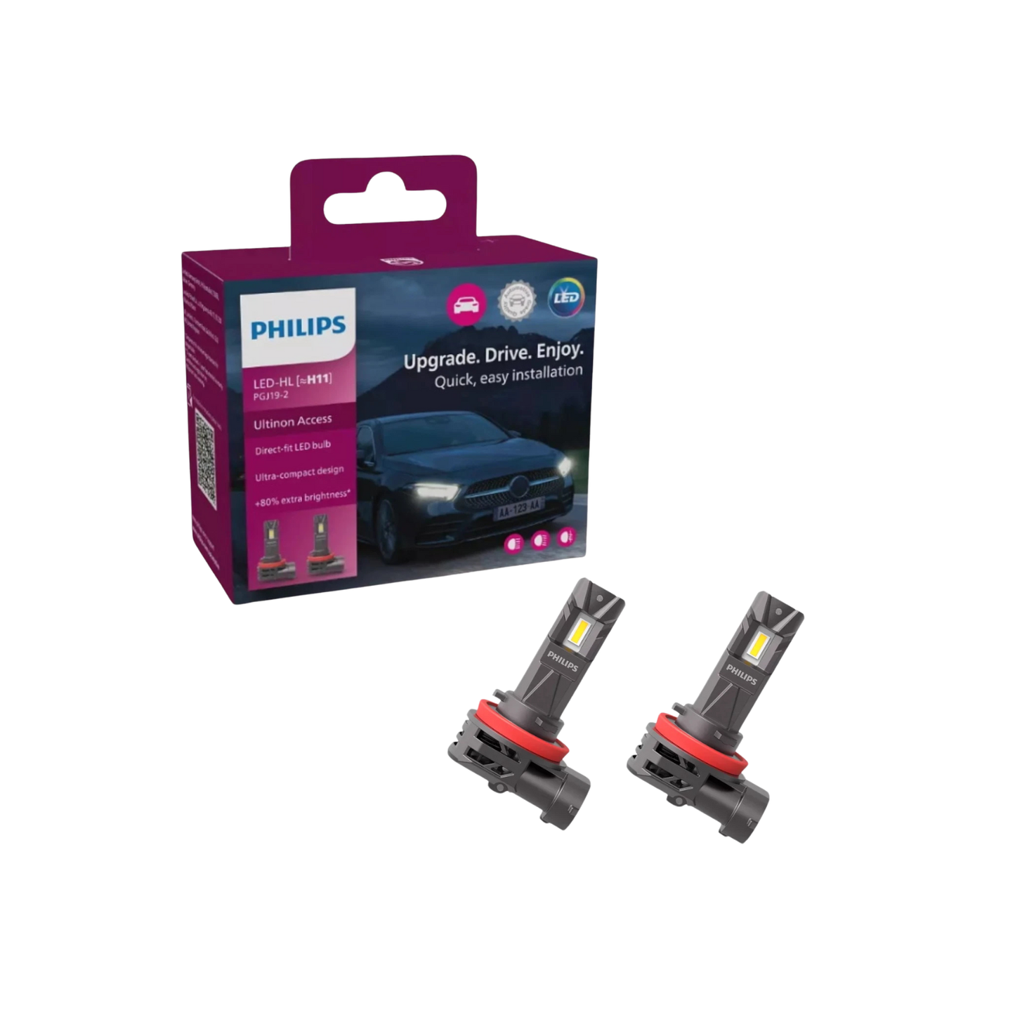Set 2 Lampade LED H11 12V Philips Ultinon Access – Luce Bianca Fredda 6000K