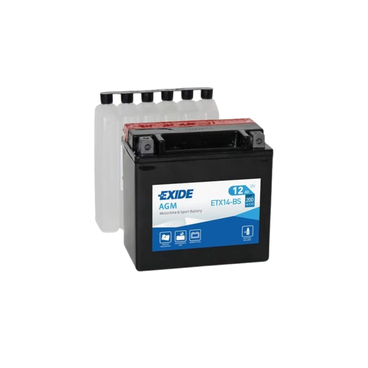 Batteria Moto Exide AGM ETX14L-BS 200A 12Ah 12V