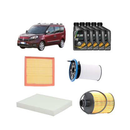 Kit Tagliando 4 Filtri + 5L Olio Selenia 5W-30 WR Pure Energy Per Fiat Doblo 1.6 D