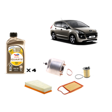 Kit Tagliando Peugeot 3008 2012 - 4L Olio Total Quartz 5W-30 RCP + 4 Filtri