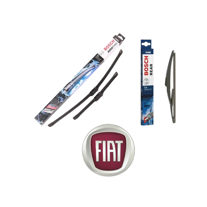 Kit Spazzole Tergicristallo Anteriori + Posteriori – Bosch Aerotwin – Compatibile Fiat