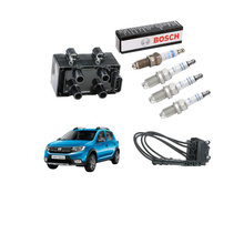 Bobina Accensione + Cavi Candela + Candele per Dacia Sandero 1.2