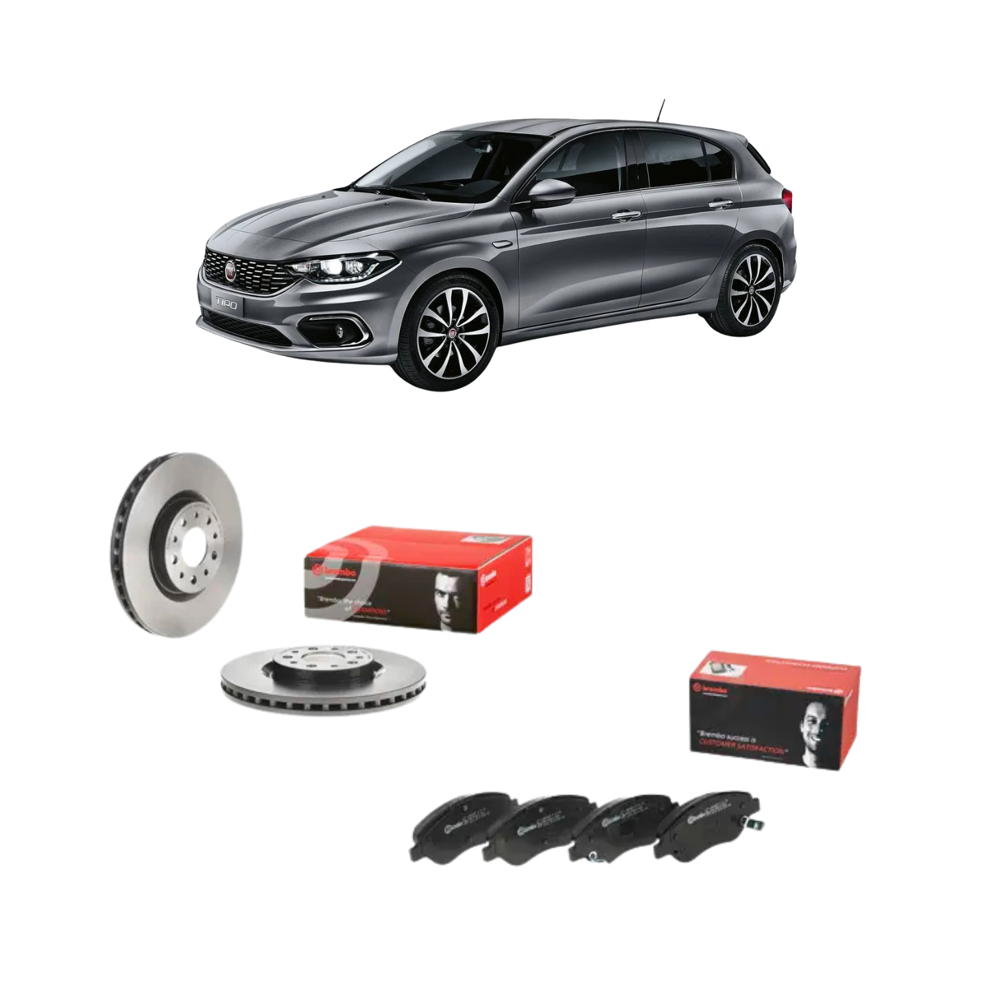 Kit Freni Anteriori Brembo – Dischi + Pastiglie – Fiat Tipo (356) 1.4