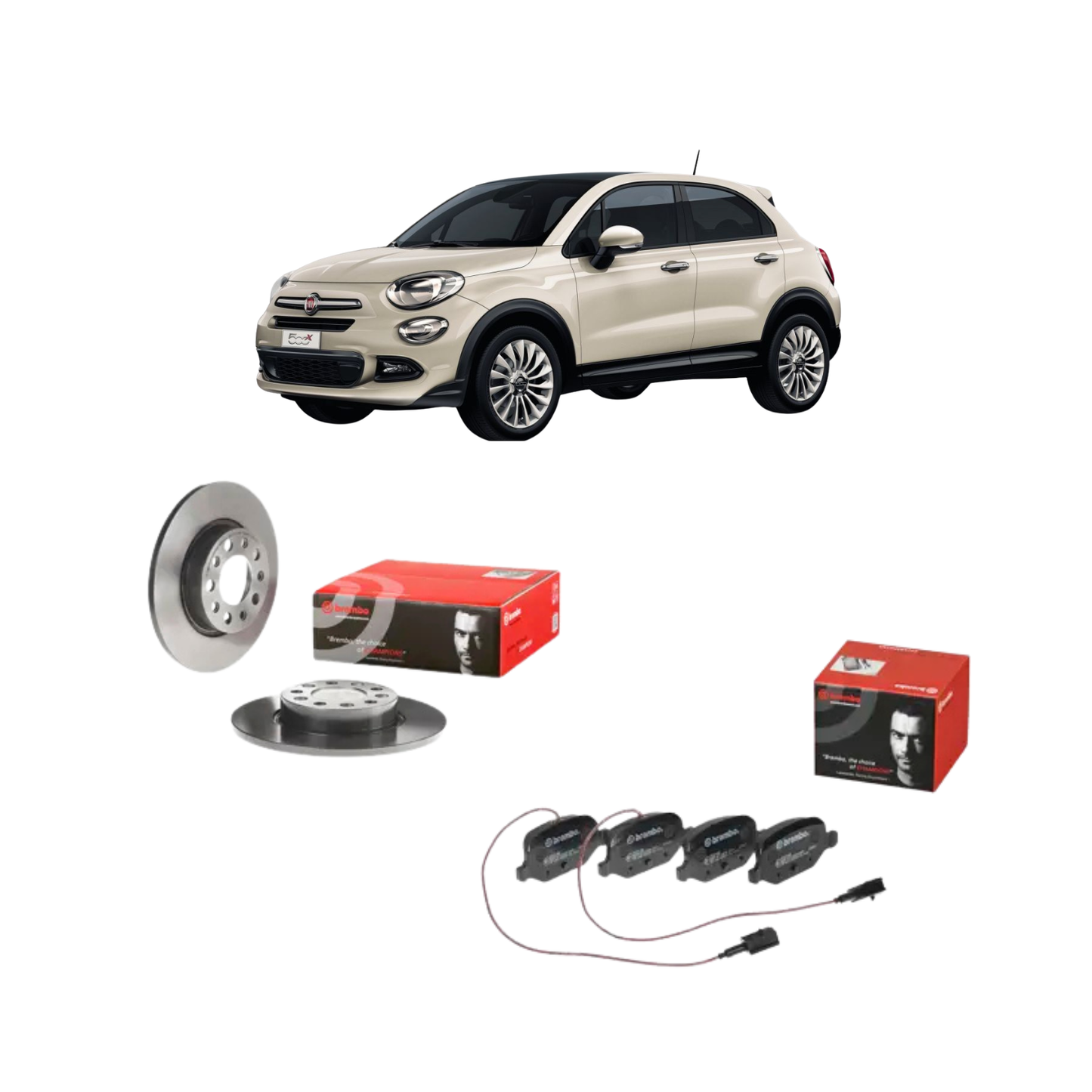Kit Dischi + Pastiglie Freni Posteriori Brembo – Fiat 500X 1.4 Benzina (2014–)