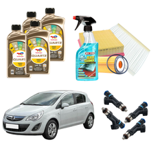 Kit tagliando Opel Corsa D 1.2 GPL con filtri, olio 5W30 Total Ineo MC3, iniettori e detergente vetri