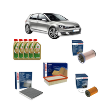 Kit Tagliando 4 Filtri Bosch + 5L Olio Castrol Edge 5W-40 - Volkswagen Golf VII 1.6
