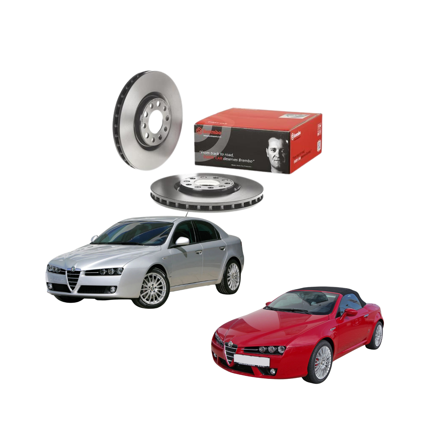 Kit Dischi Freni Anteriori Brembo per Alfa Romeo 159 / Giulietta / Spider