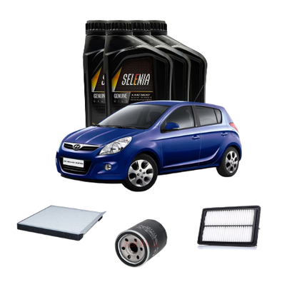 Kit Tagliando 3 Filtri + 4L Selenia K Pure Energy 5W40 Hyundai i20 1.2 84cv 2016