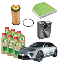 6 Litri Olio Castrol 0W-40 + 3 Filtri - Kit Tagliando Porsche Macan R4 TFSi