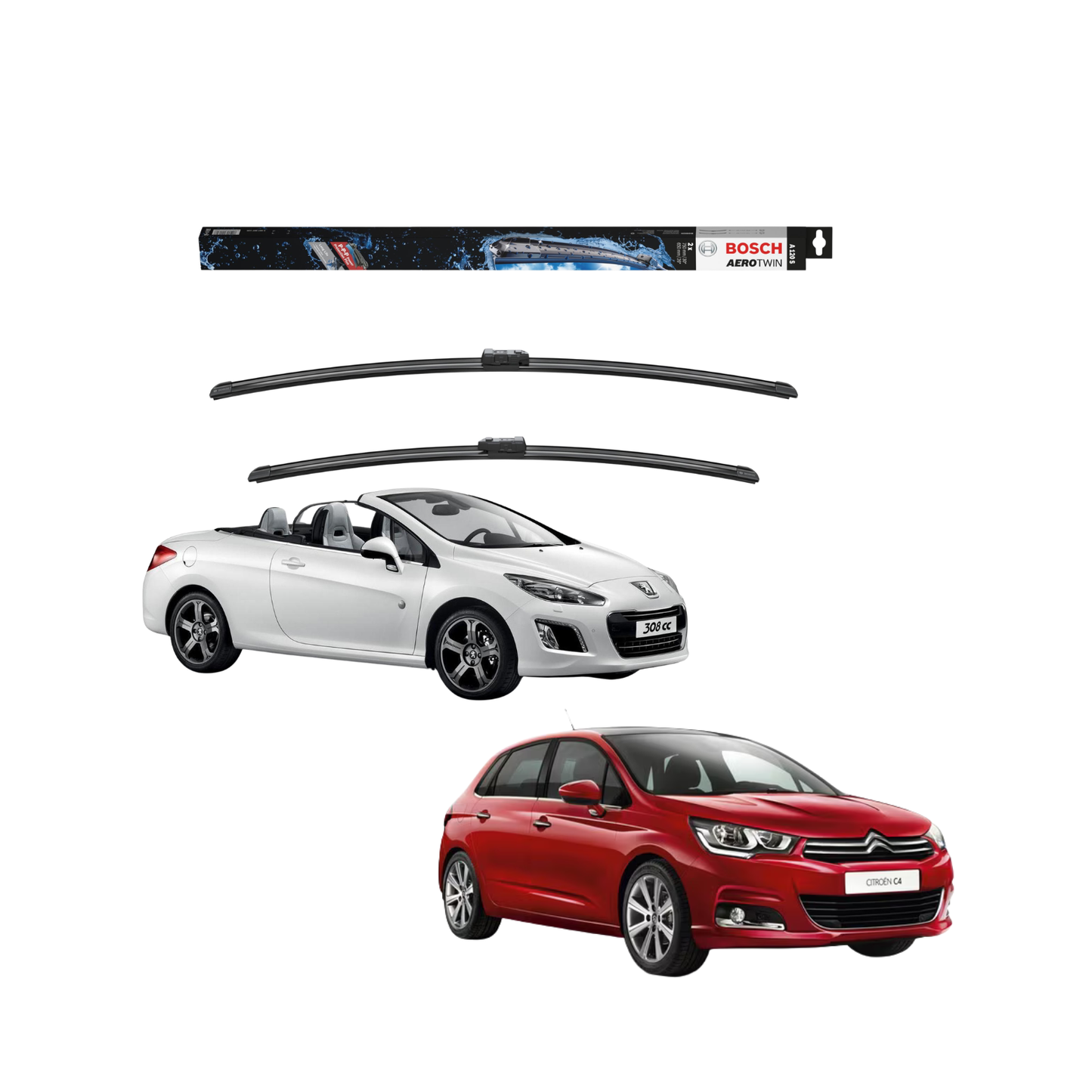 Spazzole Tergicristallo Anteriore Bosch Areo Twin (750mm) per Peugeot 308 CC / Citroen C4 II / Ford Galaxy II