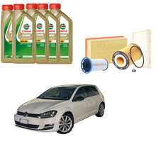 Kit Tagliando Completo Filtri Bosch + 5L Castrol Longlife 5W-30 — VW Golf 7 1.6 2013