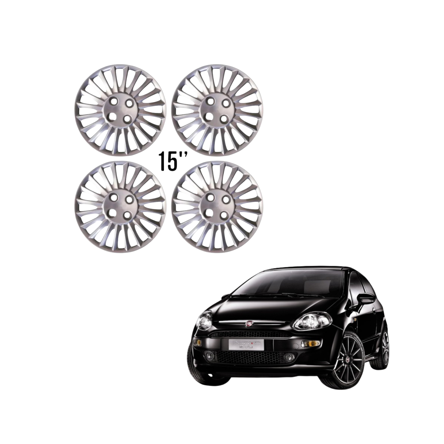 Set Copricerchi 15" – Fiat Grande Punto (199) – 4 Pezzi