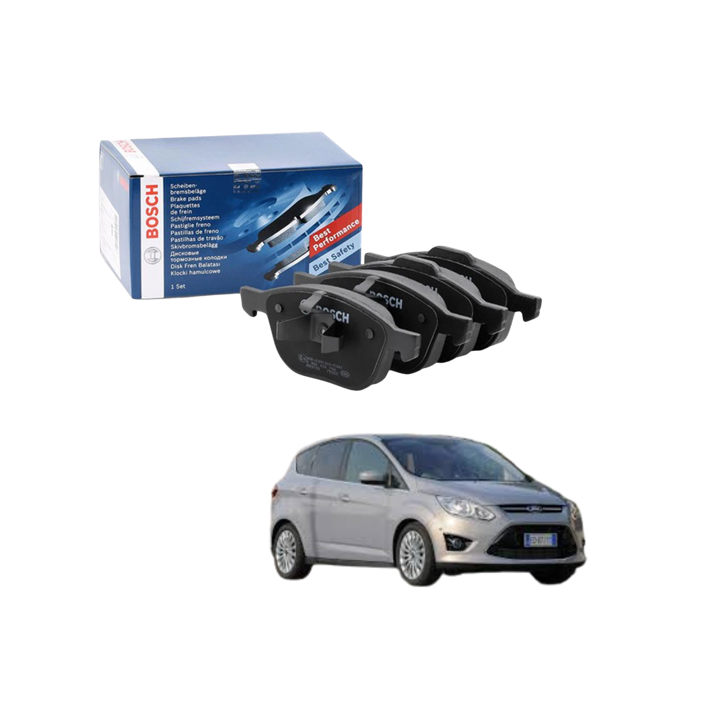 Kit Pastiglie Freni Anteriori + Posteriori Bosch per Ford C-Max