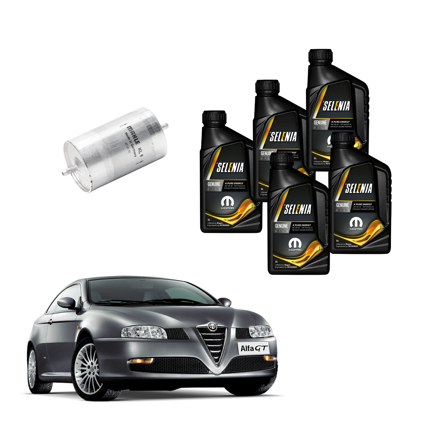 Kit Tagliando Alfa Romeo GT 1.9 JTD | 5 Litri Olio + Filtro Olio + Filtro Gasolio