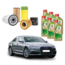 Kit Tagliando Audi A6 | 4 Filtri Man Filter + 6 Litri Olio Castrol 5W-30 LL