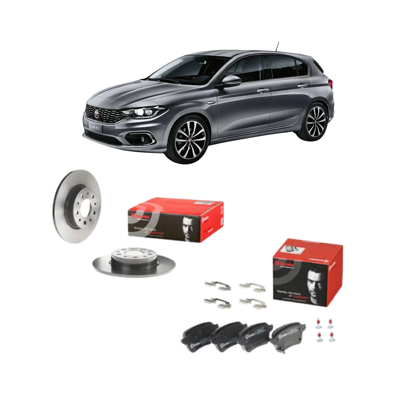 Kit Freni Posteriori Brembo – Dischi + Pastiglie – Fiat Tipo (356) 1.4