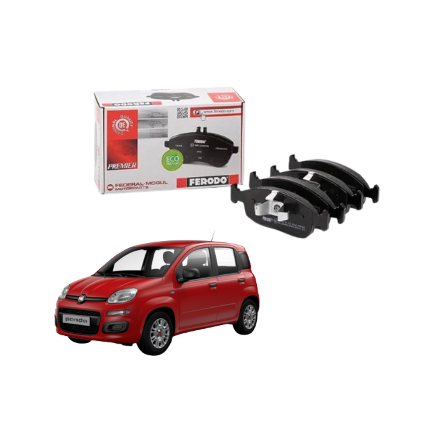 Kit 4 Pastiglie Freni Anteriori Ferodo per Fiat Panda Hybrid (312)