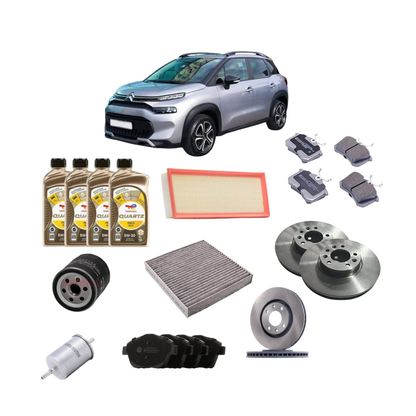 Kit Tagliando + Freni Completo – 4 Filtri, 4L Total 5W30 RCP, Dischi e Pastiglie Ant/Post – Citroën C3 Aircross 1.2