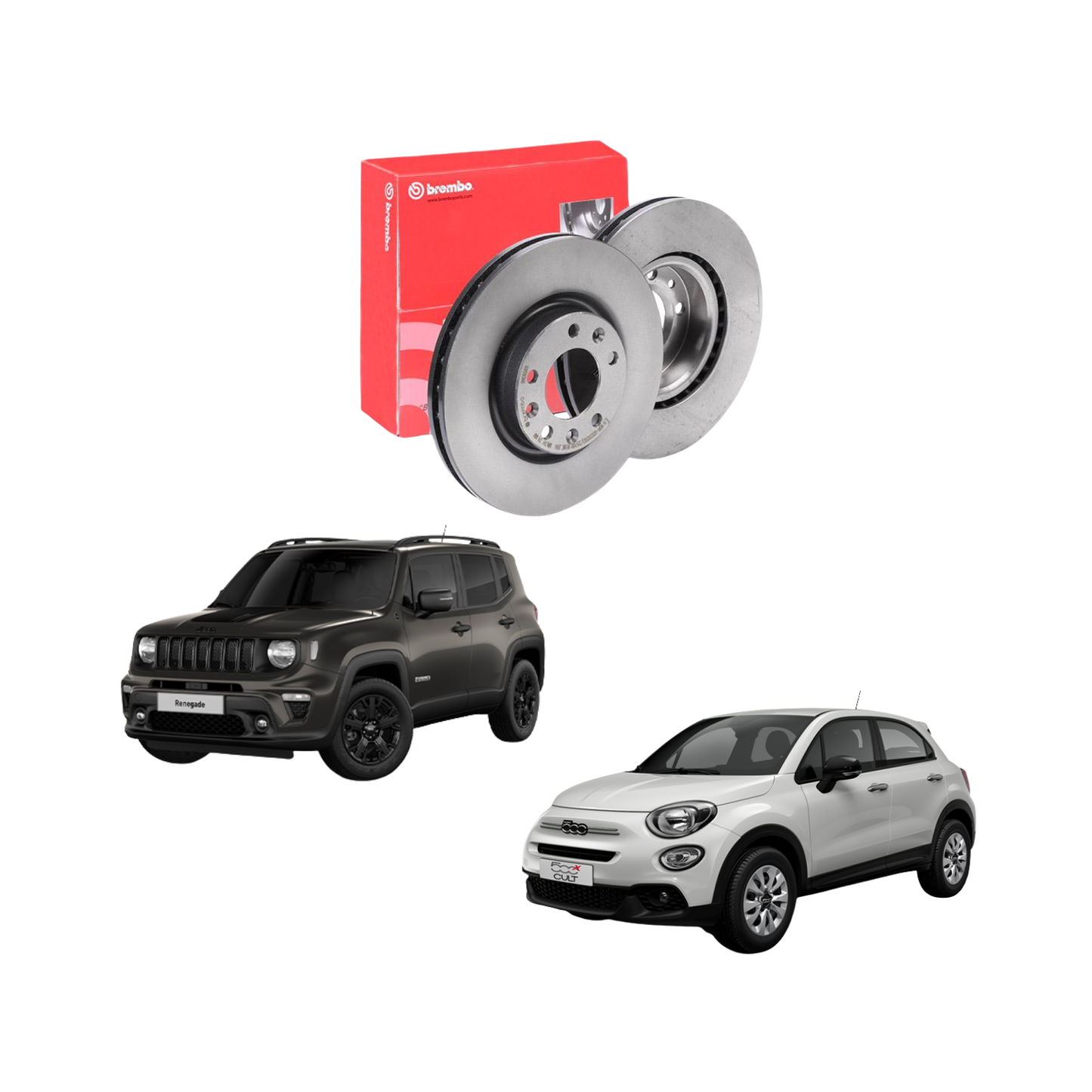 Kit Dischi Freni Anteriori Brembo per Alfa Romeo Tonale / Fiat 500X / Jeep Compass / Renegade