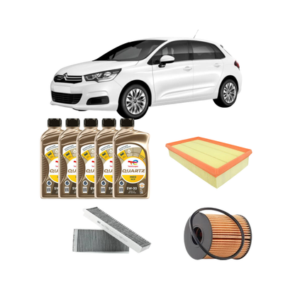 Kit Tagliando 3 Filtri + 5L Total Quartz 9000 5W30 RCP