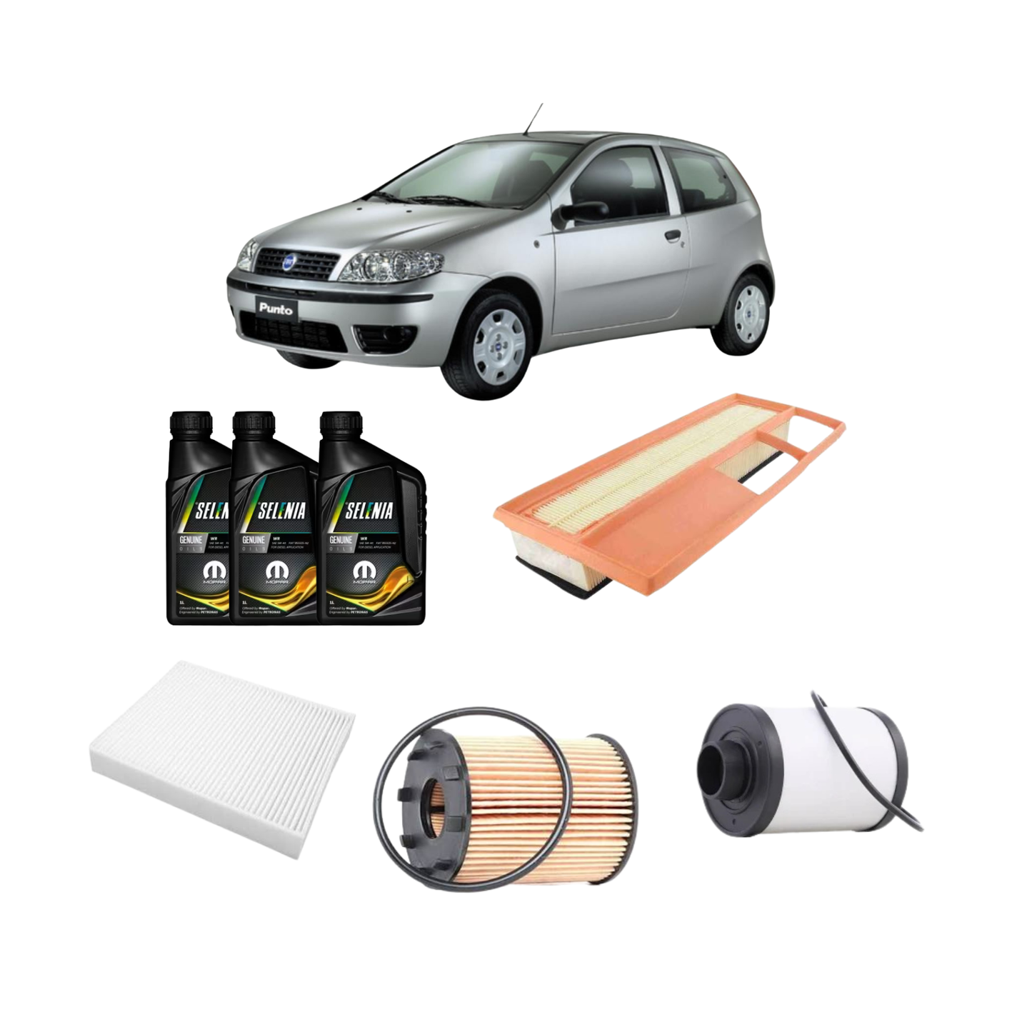 Kit Tagliando 4 Filtri + 3L Selenia 5W40 – Fiat Punto 188 1.3 JTD