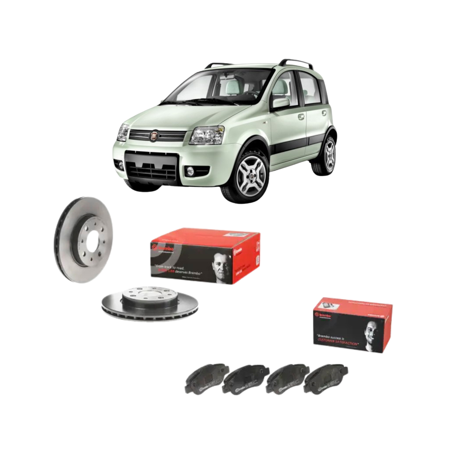 Kit Dischi + Pastiglie Freni Anteriori Brembo – Fiat Panda 169 (2003–2012)