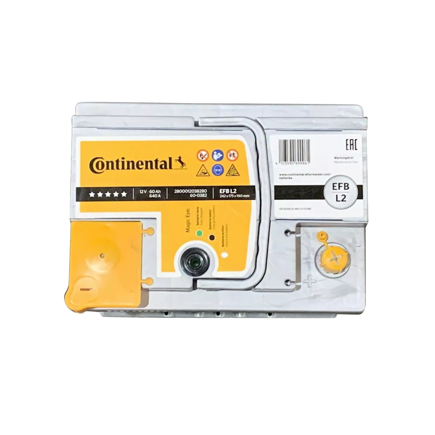 Batteria Auto Continental EFB Start-Stop 60Ah 640A 12V