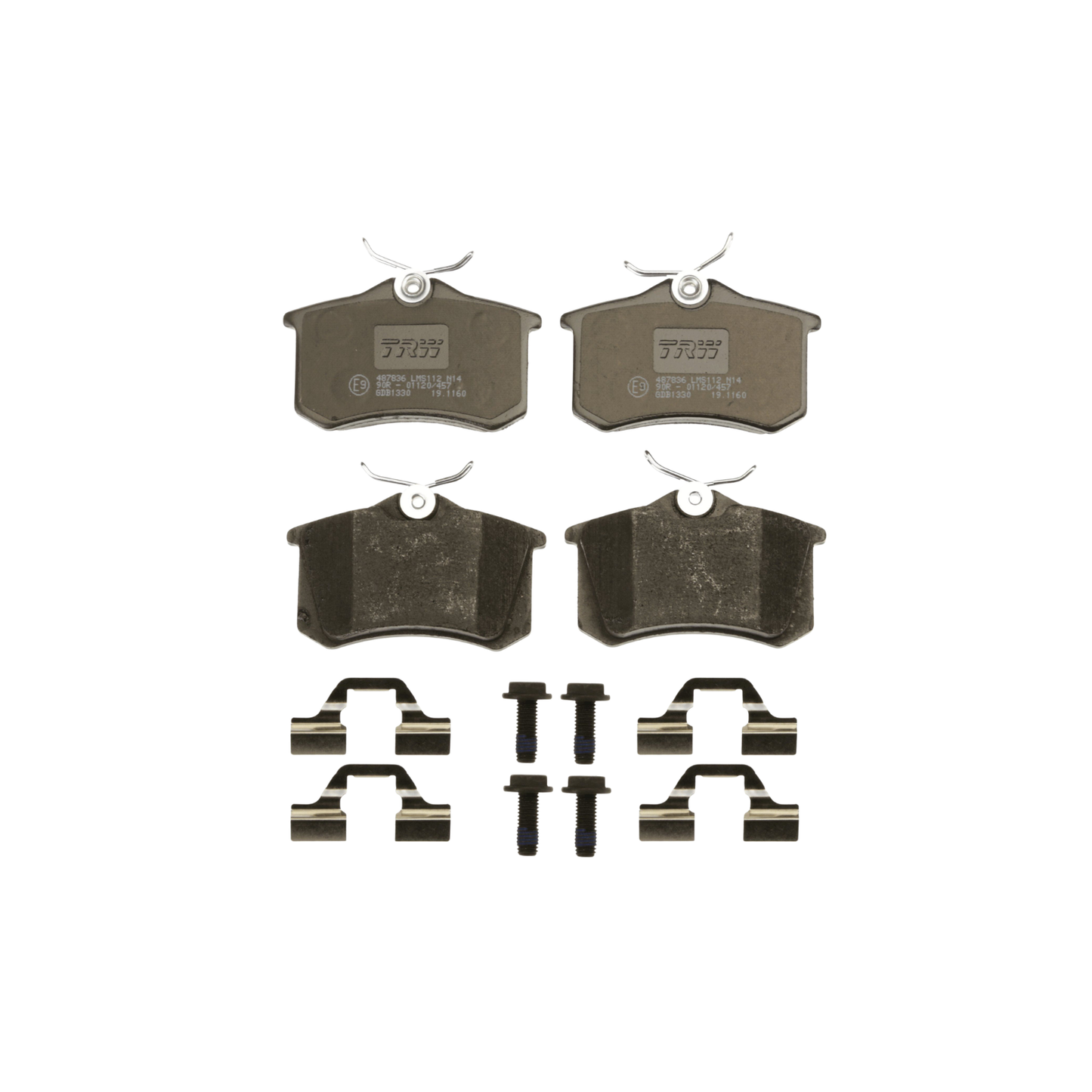 Kit 4 Pastiglie Freni Anteriori TRW per Audi A1 / A3 (8L1) / Sportback / A4 (B5) / Citroen C2 / C3 / C4 II / Peugeot 307 / 308 CC / Renault Clio III / Volkswagen Polo IV
