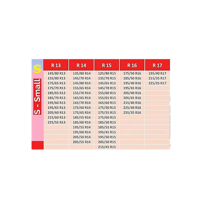 Kit Calze da Neve per Auto – Taglie S / M / L / XL / XXL