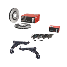 Kit Dischi e Pastiglie Freno Anteriori + Braccetti Destro e Sinistro per Alfa Romeo Giulietta