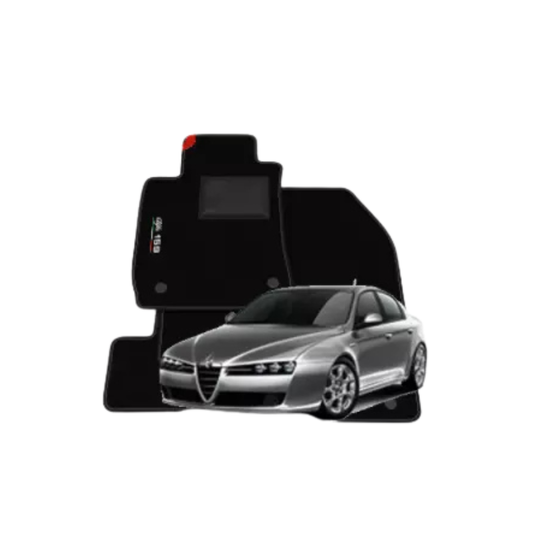 Tappeti Abitacolo in Tessuto Sagomati – Alfa Romeo 159 con Emblema Cucito