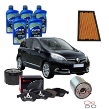 Kit Tagliando Completo Renault Scénic X-Mod 1.5 dCi — Elf Full Tech 5W30 5L + 3 Filtri + Pastiglie Brembo Anteriori