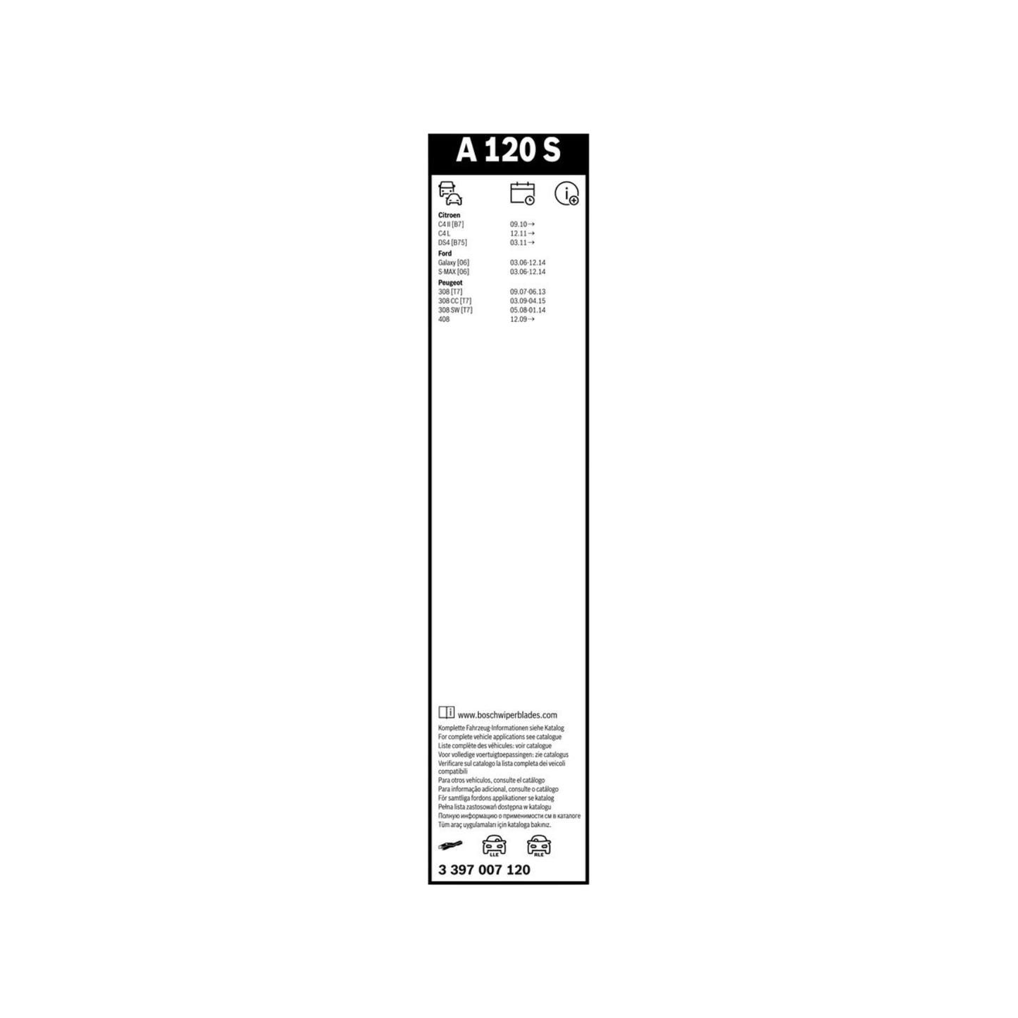 Spazzole Tergicristallo Anteriore Bosch Areo Twin (750mm) per Peugeot 308 CC / Citroen C4 II / Ford Galaxy II