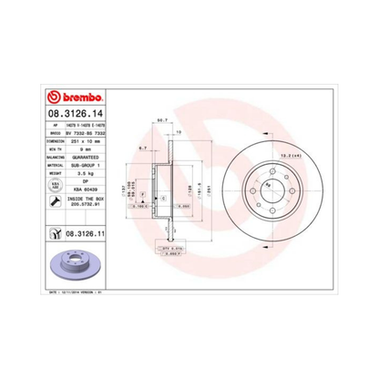 Dischi Freno Anteriori Brembo per Fiat Bravo / Croma / Multipla 1.6 D
