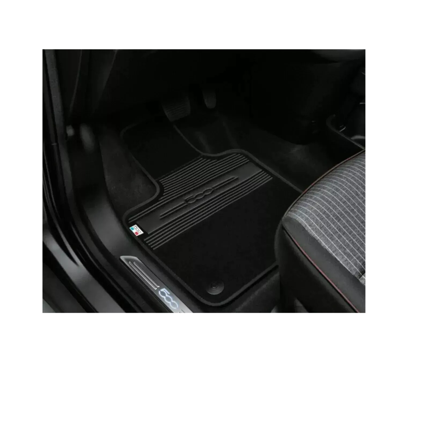 Tappeti / Tappetini Moquette Su Misura – Fiat 500 con Logo Ricamato