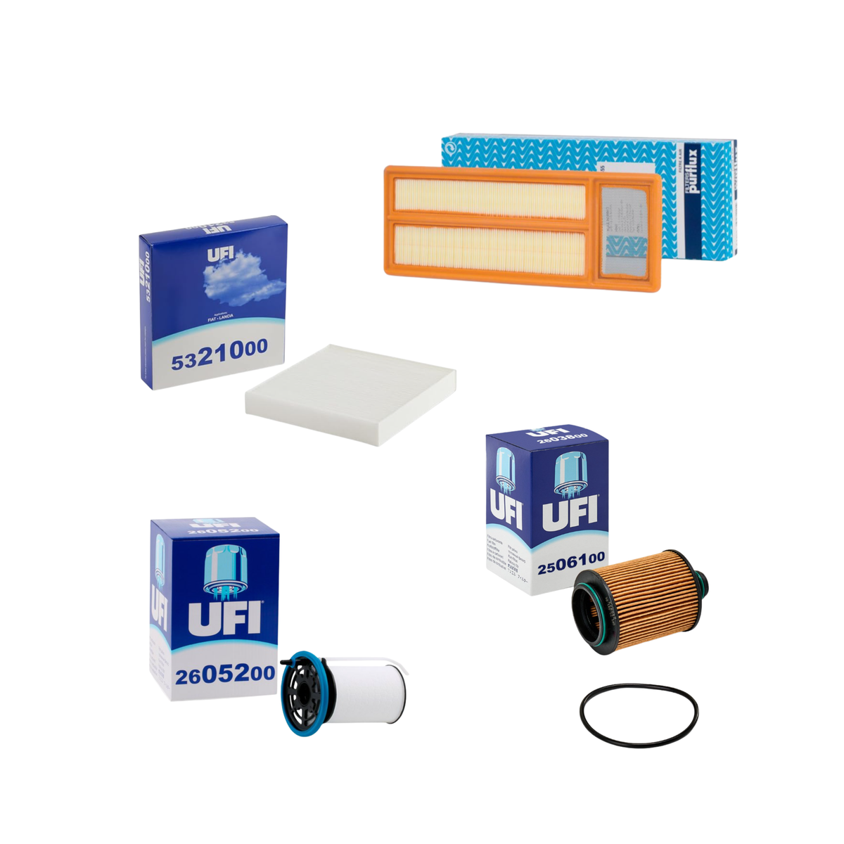 Kit tagliando Fiat Panda 312 con filtri UFI e Purflux e olio Selenia 5W-30 - foto 3