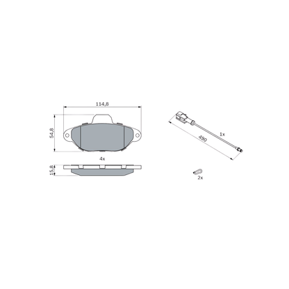 Kit 4 Pastiglie Freni Anteriori Bosch per Fiat Punto (176) / 188 / Seicento / Lancia Ypsilon