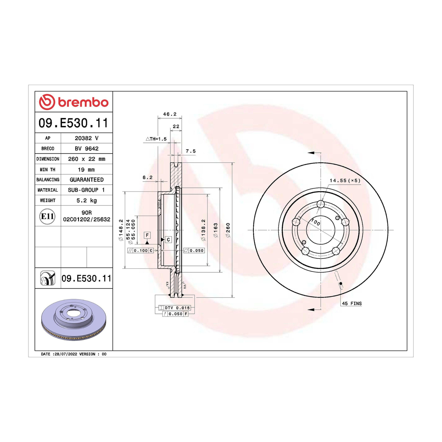 Dischi Freno Brembo + Pastiglie Brembo Anteriori - Toyota Yaris IV serie 1.0