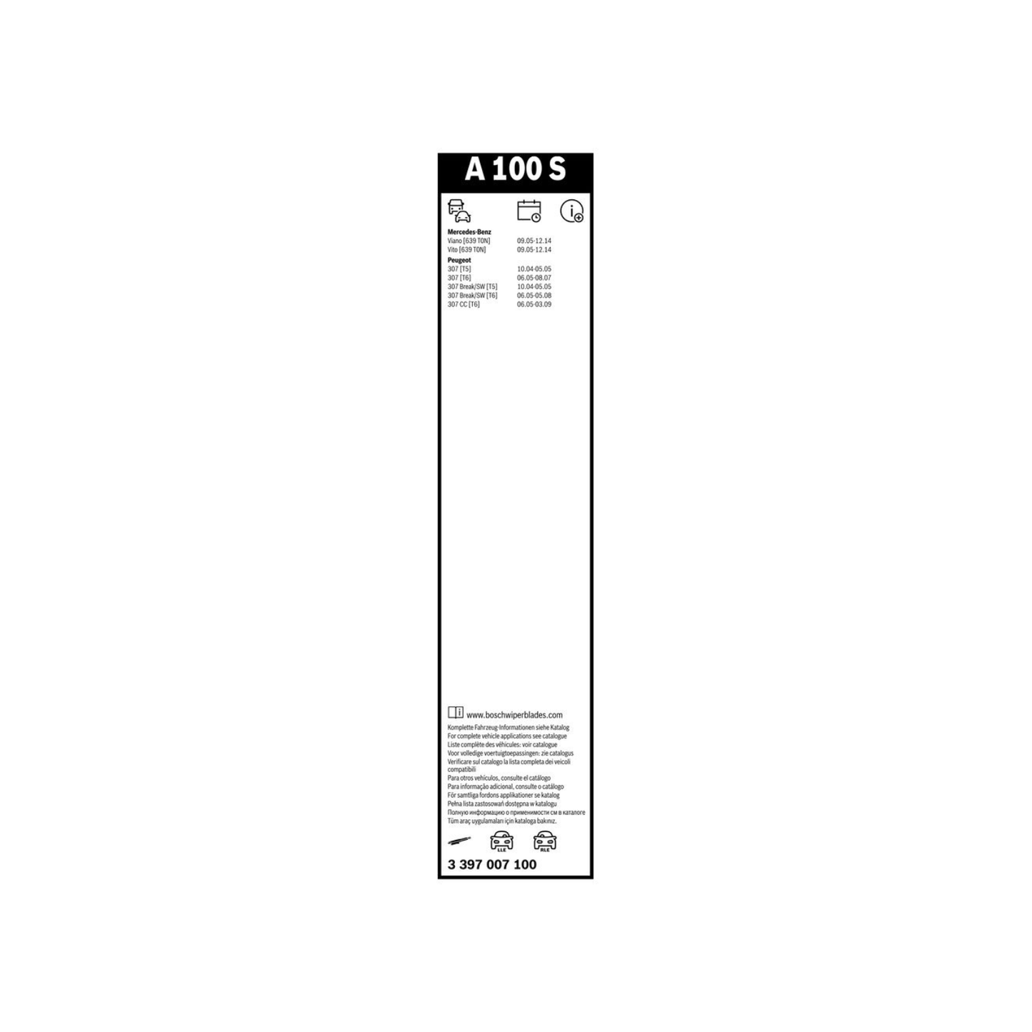 Spazzole Tergicristallo Anteriore Bosch Areo Twin (700mm) per Mercedes-Benz Viano W639 / Peugeot 307 CC
