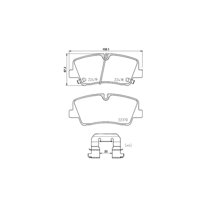 Kit 4 Pastiglie Freni Anteriori Brembo per Hyundai H350 Autobus / Furgone